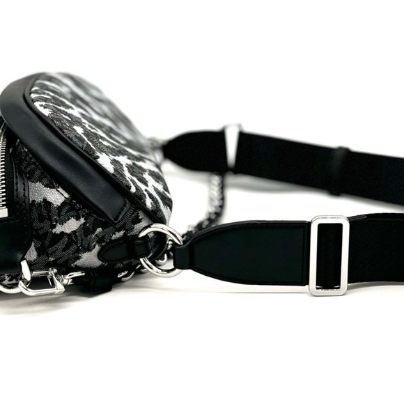 Michael Kors Medium Slater Sling Pack Chain Messenger Crossbody Bag Black Multi - Picture 10 of 11